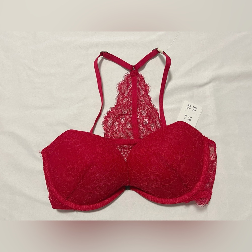Hollister Gilly Hicks Red Lace Front Clasp Push Up Bra